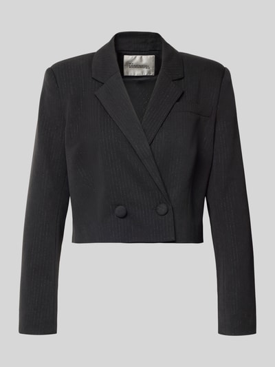 My Essential Wardrobe Żakiet krótki z kołnierzem z połami model ‘Reece’ Czarny 2