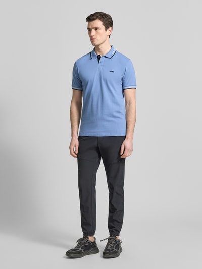 BOSS Green Slim Fit Poloshirt aus reiner Baumwolle Modell 'PAUL' Blau 1