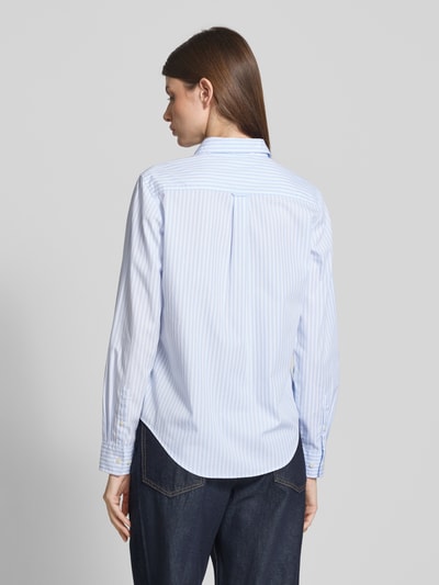 Gant Regular Fit Hemdbluse aus reiner Baumwolle mit Logo-Stitching Hellblau 5
