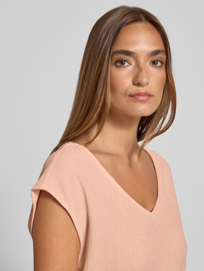 Zero T-shirt z dekoltem w serek i krótkim rękawem Jasnoróżowy 3