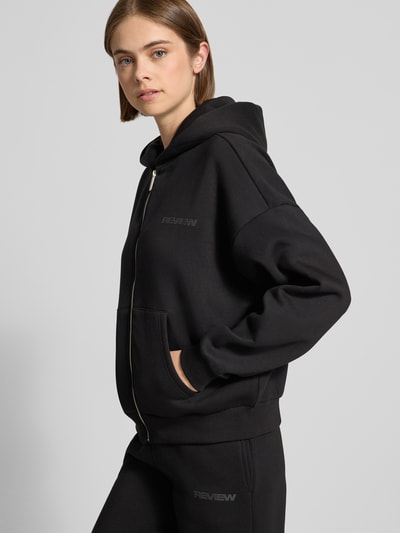 REVIEW Relaxed Fit Sweatjacke mit Kapuze Black 3