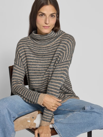 Apricot Sweter z dzianiny o kroju oversized z prążkowanymi wykończeniami Średnioszary melanż 3