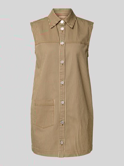 Stella Nova Minikleid mit Umlegekragen Hellbraun 2