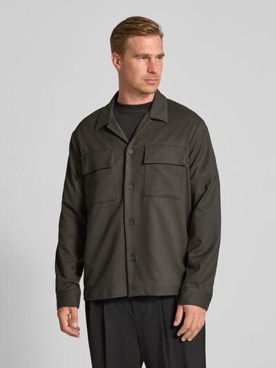 Antony Morato Regular fit overhemdjack met reverskraag Olijfgroen - 4