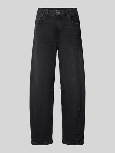 Produktfoto, dunkelgraue Barrel Fit Jeans aus Baumwoll-Mix Modell 'Lissie boldy' von OPUS, Damen Barrel Jeans, glatte Oberfläche, gerade Form.
