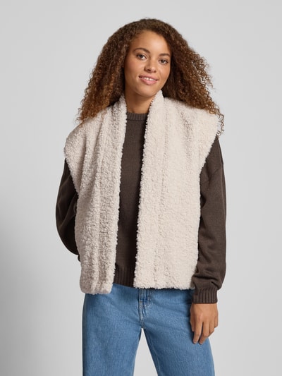 Only Relaxed fit gilet in teddybontlook, model 'NAYA' Ecru - 4