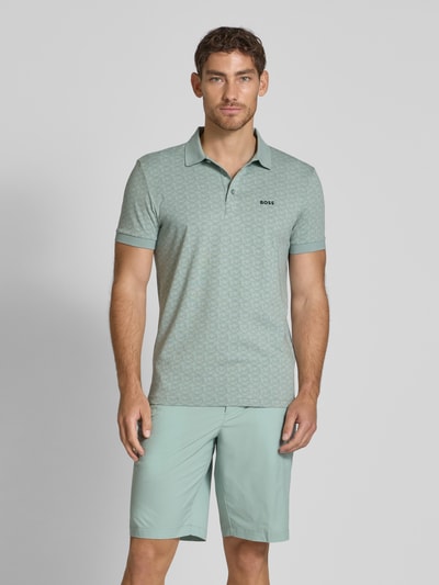 BOSS Green Regular Fit Poloshirt mit Label-Print Modell 'Paddy' Mint 4