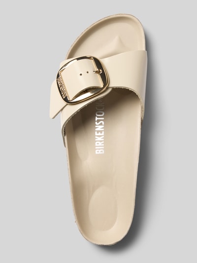 Produktfoto, Sandalette mit Dornschließe Modell 'MADRID BIG BUCKLE' von Birkenstock in Schlupfform, Korkfußbett, Absatzhöhe 3 cm, Damen