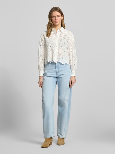 ONLY Regular Fit Hemdbluse aus reiner Baumwolle Modell 'VALAIS' Offwhite 1
