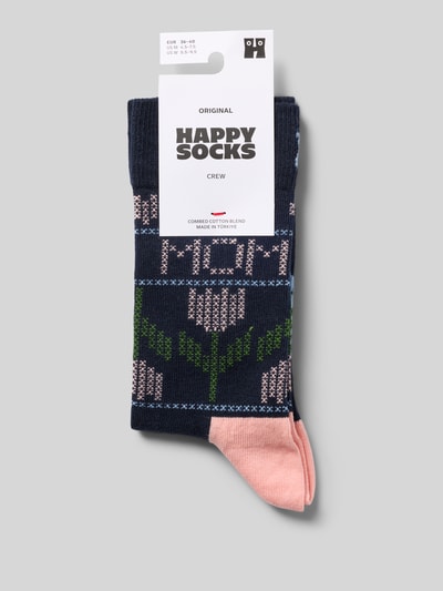 Produktfoto, Socken mit Label-Detail von Happy Socks aus stretchigem Baumwoll-Mix mit Allover-Motiv-Print und elastischen Rippbündchen.