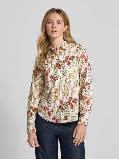Gant Bluzka koszulowa o kroju regular fit z kwiatowym nadrukiem na całej powierzchni model ‘Floral’ Écru 4