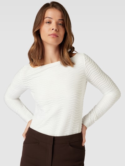 Emporio Armani Shirt met lange mouwen en structuurmotief Offwhite - 3