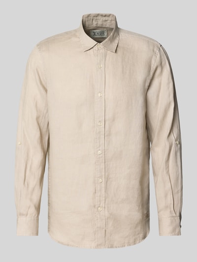 Scotch & Soda Regular Fit Leinenhemd mit Kentkragen Sand 2