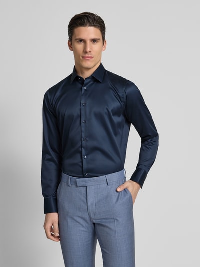 Christian Berg Men Regular fit zakelijk overhemd met kentkraag Marineblauw - 4