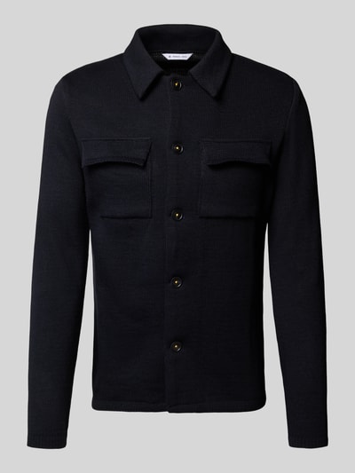 Manuel Ritz Hemdjacke mit Knopfleiste Marine 2