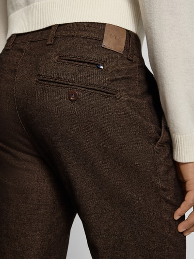 Brax Slim fit broek met achterzakken, model 'Fabio' Donkerbruin - 3