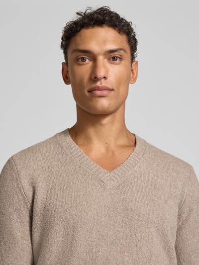 Cinque Gebreide pullover met V-hals, model 'UPO' Beige - 3