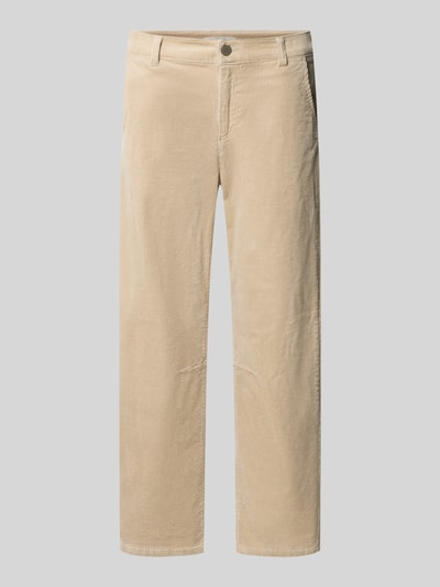 Produktfoto, Cordhose mit französischen Eingrifftaschen von Christian Berg Woman, mieszanka bawełny z dodatkiem streczu, krój barrel fit, zapięcie na guzik i zamek błyskawiczny, wpuszczane kieszenie, kieszenie z tyłu, szerokość w rozmiarze 36: 40 cm, długość wewnętrzna nogawki w rozmiarze 36: 64 cm, jasny beż, wyraźna struktura sztruksu, proste nogawki