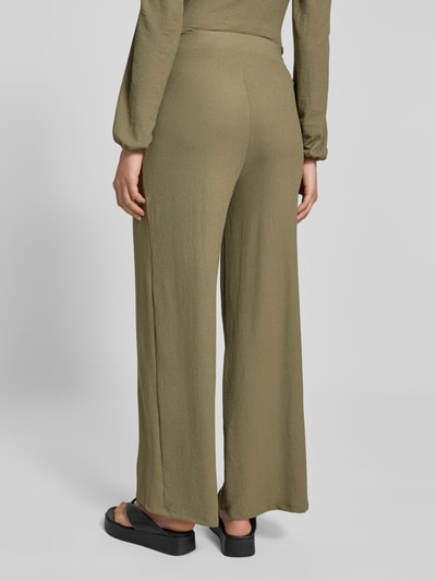 Only Regular fit wijde broek met elastische band, model '30 BILL' Kaki - 5