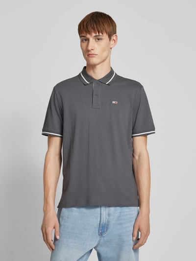Tommy Jeans Regular Fit Poloshirt aus reiner Baumwolle Anthrazit 4