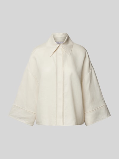 MaxMara Leisure Linnen blouse met platte kraag, model 'ROBINIA' Ecru - 2