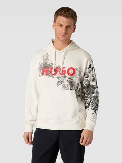 HUGO Hoodie mit Känguru-Tasche Modell 'Doliveto' Offwhite 4