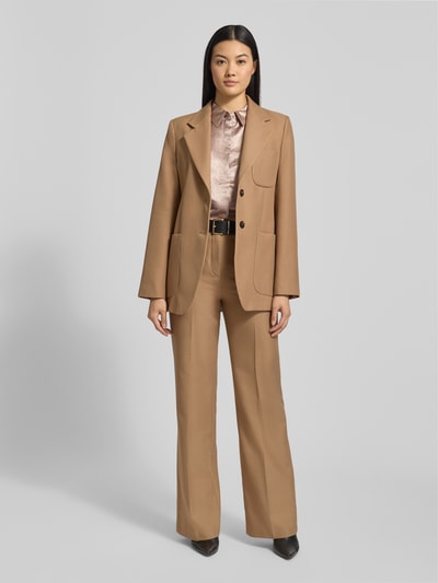 comma Hemdbluse mit verdeckter Knopfleiste Taupe 1