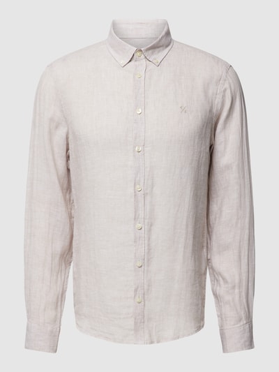 Casual Friday Leinenhemd mit Button-Down-Kragen Stein 2