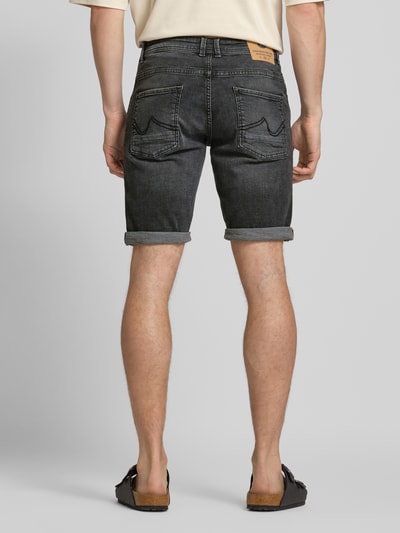 Petrol Korte regular fit jeans in 5-pocketmodel, model 'BULLSEYE' Zwart - 5