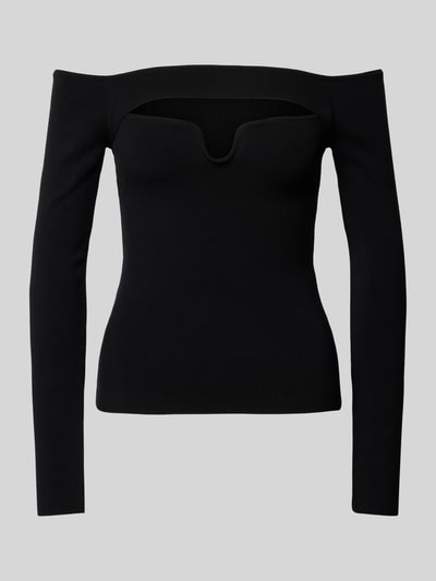 LeGer by Lena Gercke Shirt met lange mouwen en carmenhals, model 'Evelin Jumper' Zwart - 2