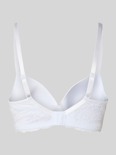 Produktfoto, biały T-Shirt-BH z ozdobną kokardką i koronką, 3-pak, elastyczny materiał, dopasowany fason, DORINA