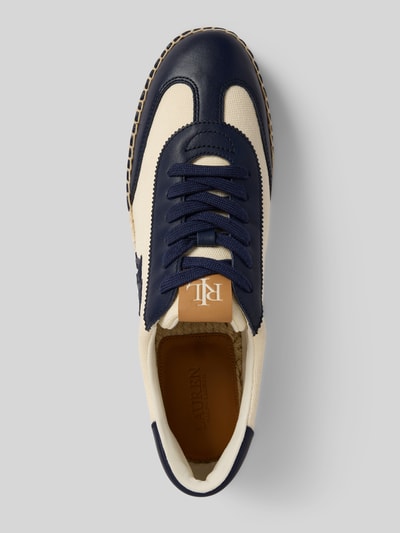 Lauren Ralph Lauren Sneakers van een mix van leer en textiel, model 'LUIZE' Marineblauw - 3