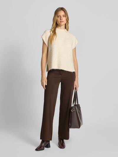 Soyaconcept Wide leg stoffen broek met paspelzak, model 'DANIELA' Chocoladebruin - 1