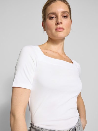 Marc Cain T-Shirt mit Karree-Ausschnitt Weiss 3