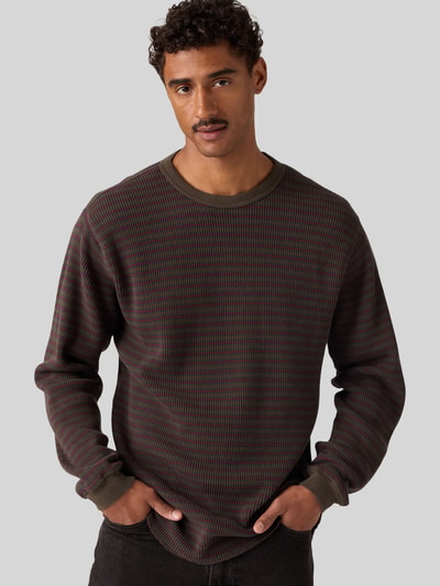 Levi's® Relaxed Fit Langarmshirt aus reiner Baumwolle Modell 'THERMAL TEE YANNIC' Dunkelbraun 1
