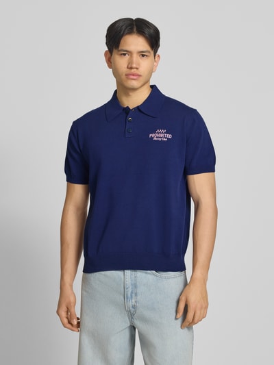 PROHIBITED Regular Fit Poloshirt mit Label-Stitching Modell 'Speedtrap' Marine 4