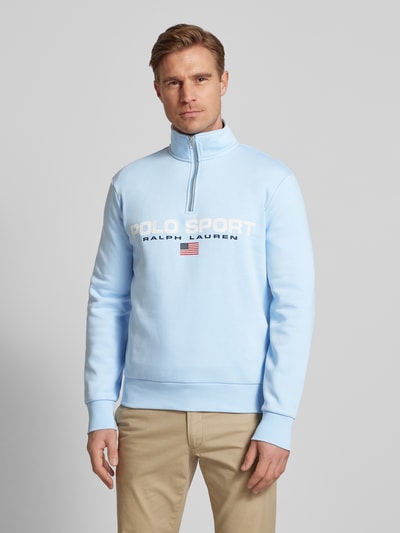 Polo Sport Sweatshirt mit Label-Print Hellblau 4