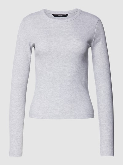 Vero Moda Shirt met lange mouwen en ronde hals, model 'CHLOE' Lichtgrijs gemêleerd - 2
