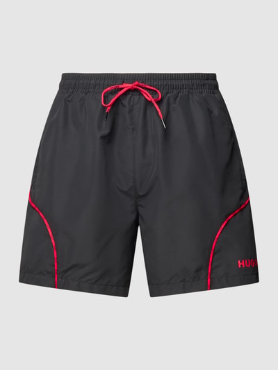 HUGO Badehose mit Label-Details Modell 'RACE' Black 2