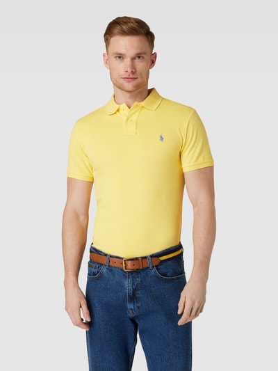 Polo Ralph Lauren Koszulka polo o kroju slim fit z wyhaftowanym logo Żółty 4