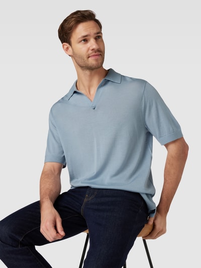 Tiger Of Sweden Regular fit poloshirt met V-hals, model 'BEKER' Lichtblauw - 3