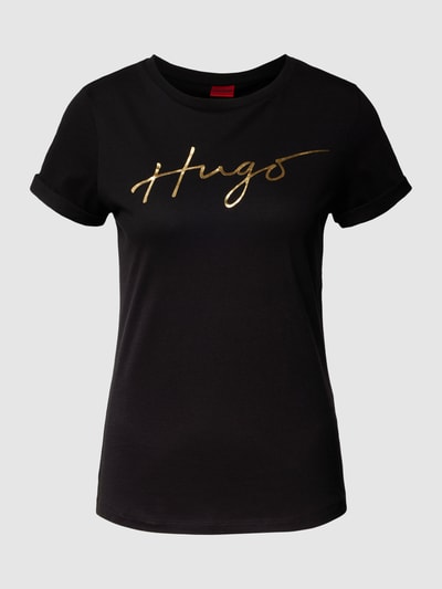 HUGO T-Shirt mit Label-Print Black 2