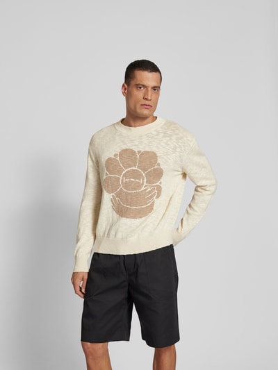 ISNURH Pullover in Strick-Optik Sand 4