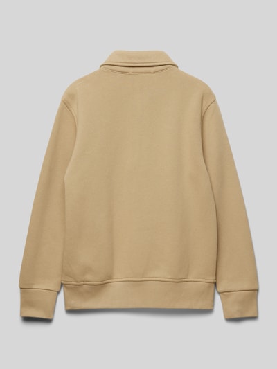 Polo Ralph Lauren Teens Sweatshirt met platte kraag en ritssluiting Camel - 3