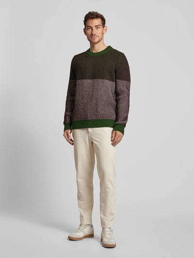 Thinking Mu Gebreide pullover met ronde hals Groen - 1