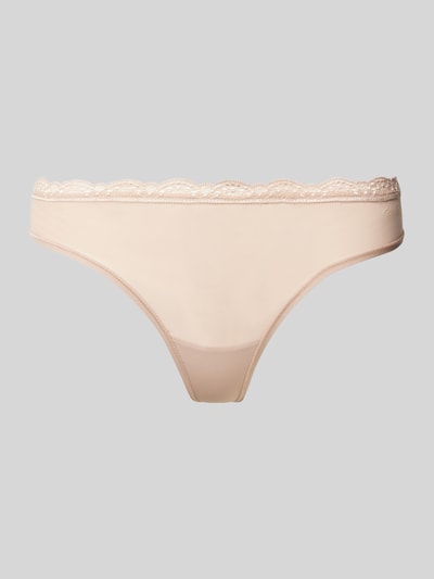 Calvin Klein Underwear String met kantgarnering Beige - 1