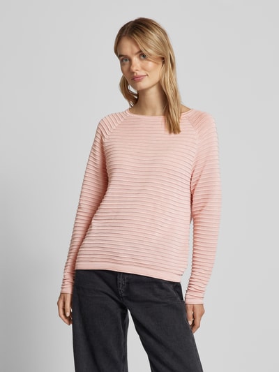 QS Gebreide pullover met raglanmouwen Felroze - 4