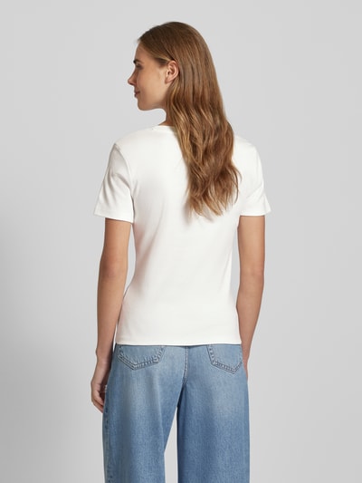 Tommy Hilfiger Slim Fit T-Shirt mit Logo-Stitching Modell 'CODY' Ecru 5