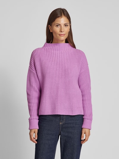 Selected Femme Strickpullover mit Stehkragen Modell 'SELMA' Fuchsia 4