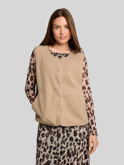 Tom Tailor Regular Fit Weste in Teddy-Optik  Beige 4